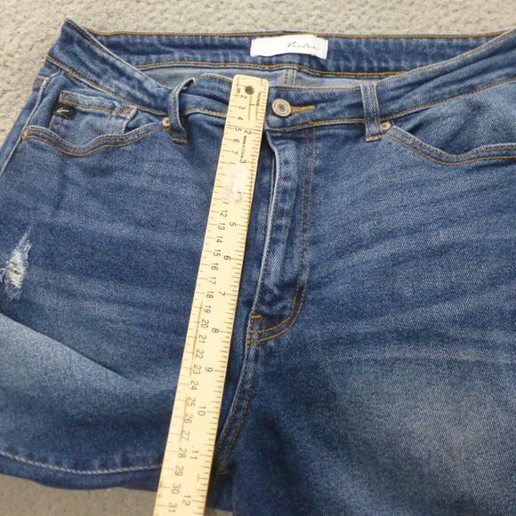 Kancan Jeans Womens XL High Rise Ankle Skinny Raw Hem Med Wash Blue Denim - Picture 7 of 11